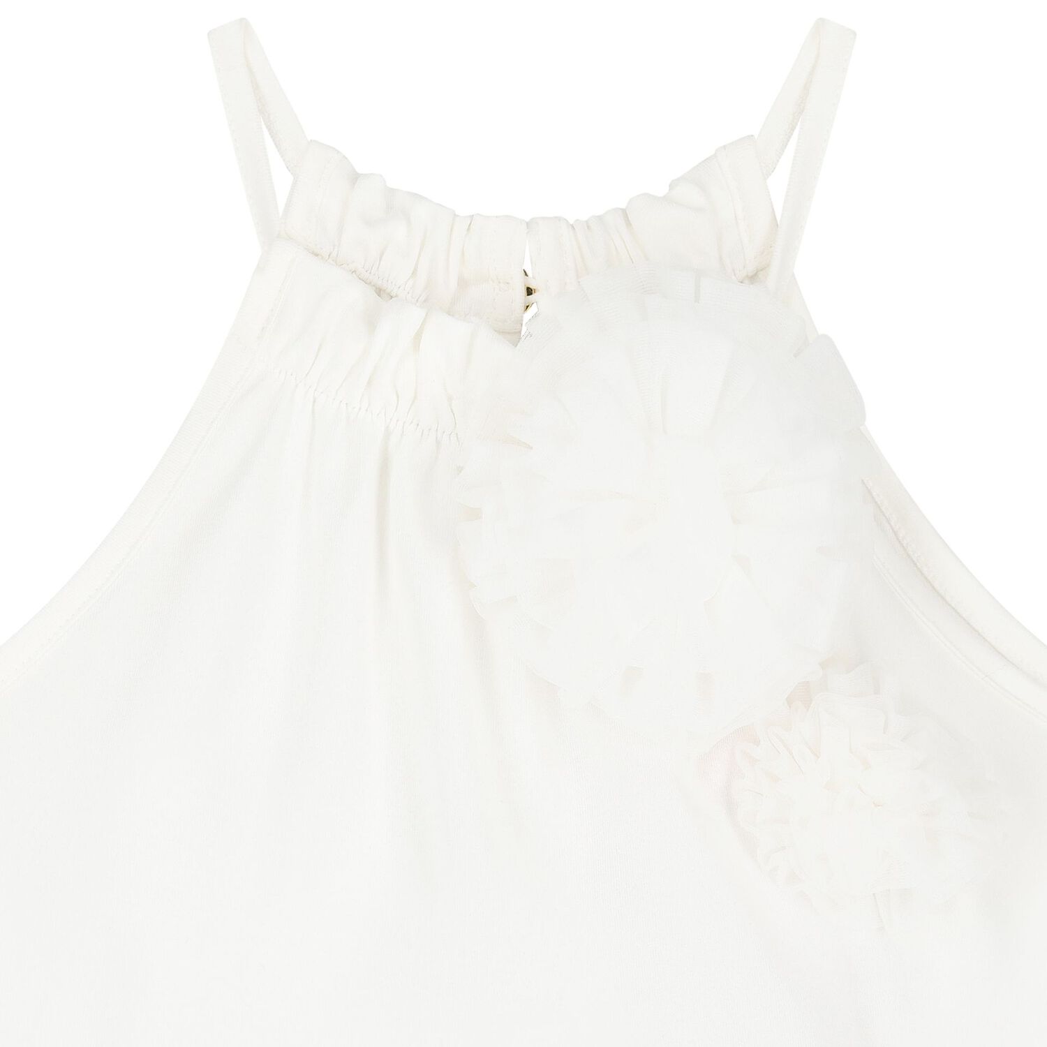 بلوزة بنات  مزينة بالزهور باللون العاجي, 2, hi-res