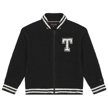 Boys Black Logo Zip Up Top