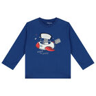 Younger Boys Blue Spaceship Long Sleeve Top, 1, hi-res