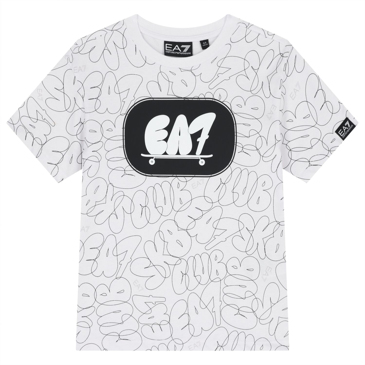 Boys White Logo T-Shirt, 1, hi-res