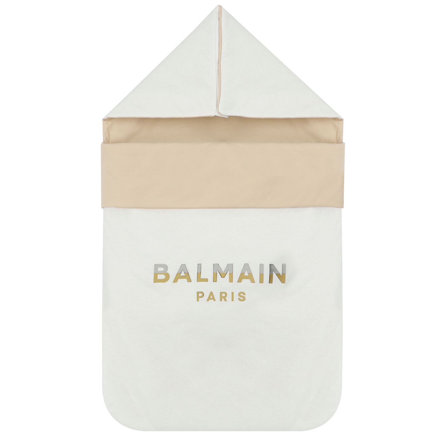 مدس بالشعار باللون الأبيض والبيج, 1, hi-res