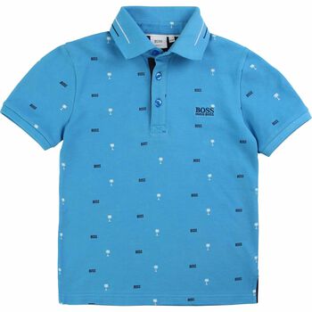 Boys Blue Logo Polo Shirt