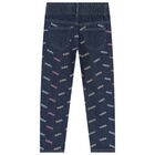 Girls Blue Logo Denim Jeans, 1, hi-res