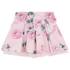 Girls Ivory & Pink Rose Print Skirt Set, 1, hi-res