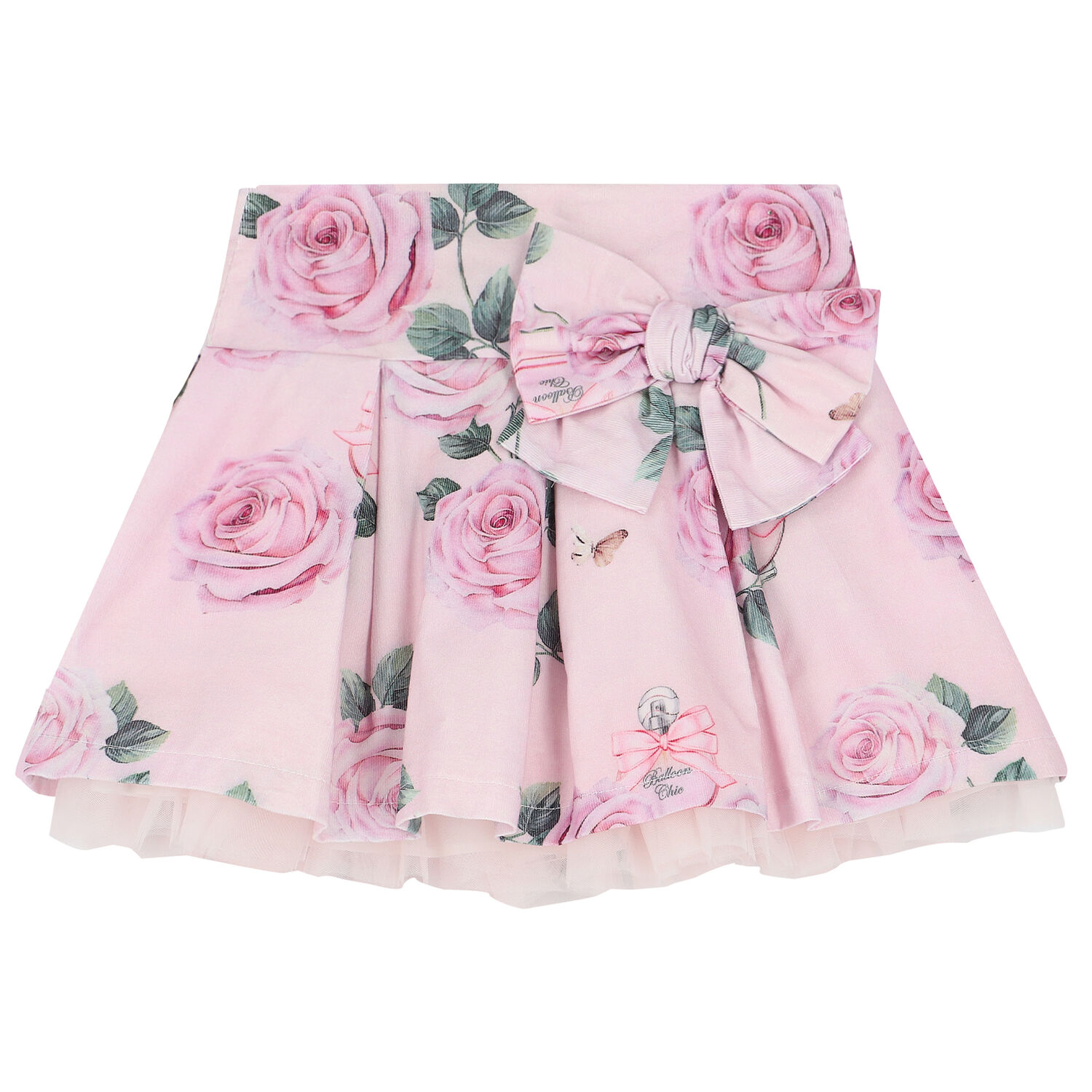 Girls Ivory & Pink Rose Print Skirt Set, 1, hi-res image number null