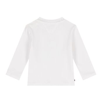 Baby Boys White Logo Long Sleeve Top
