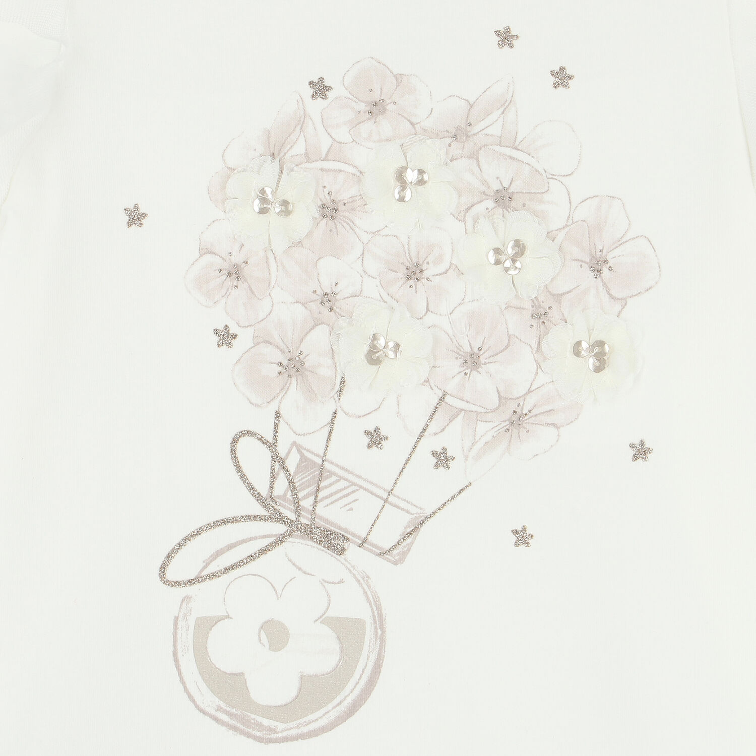 Girls Ivory Floral T-Shirt, 2, hi-res