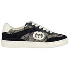 Navy Blue & Beige GG logo Canvas Trainers, 2, hi-res