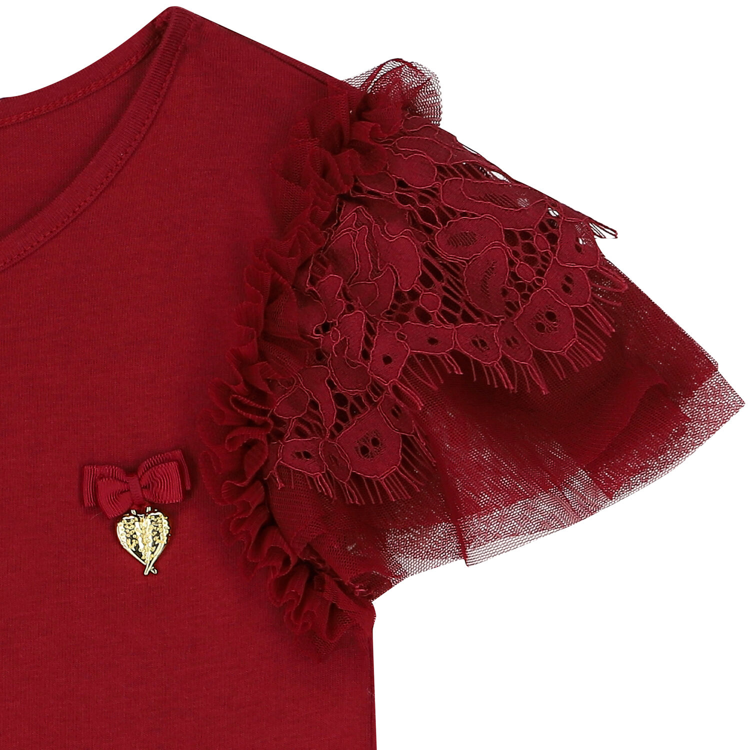 توب بنات دانتيل باللون الأحمر, 3, hi-res image number null