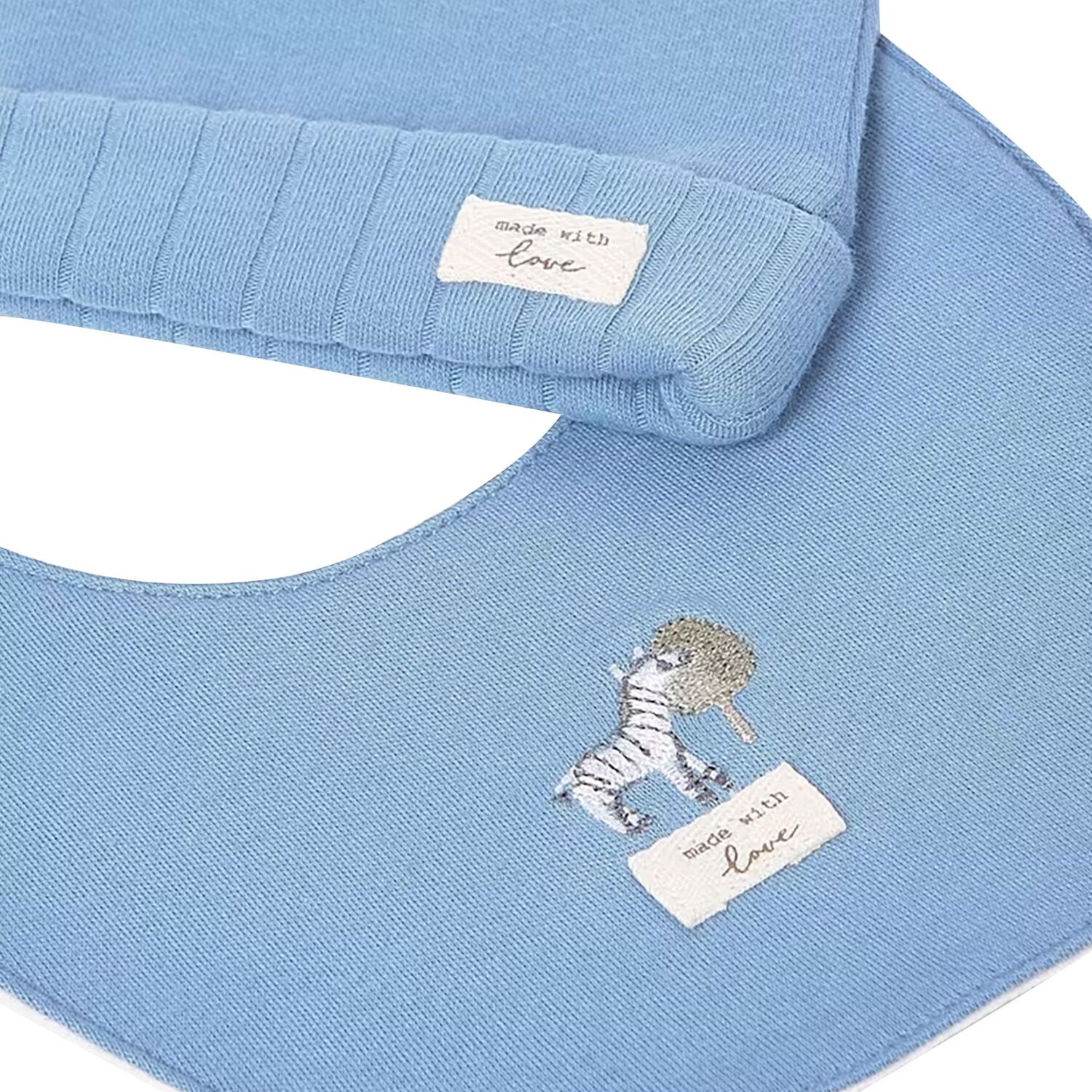 Baby Boys Ivory & Blue Babygrow Gift Set, 3, hi-res