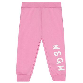 Younger Girls Pink Logo Joggers