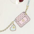 Younger Girls White & Pink Leggings Set, 1, hi-res