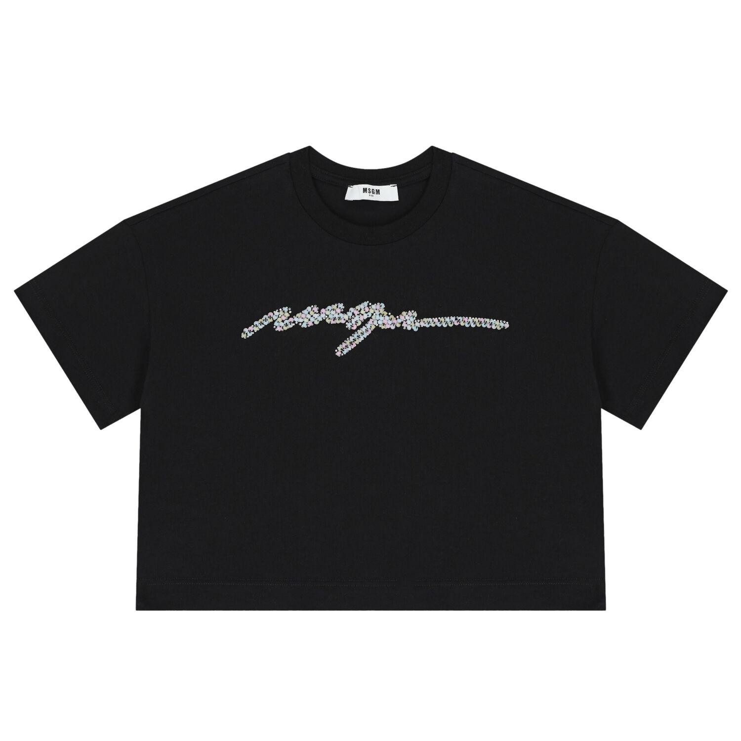 تيشيرت بنات بالشعار باللون الأسود, 2, hi-res image number null