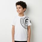 Younger Boys White Logo T-Shirt, 1, hi-res
