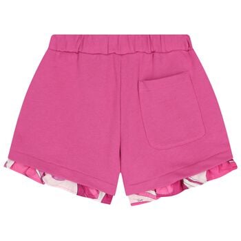 Girls Pink Ruffled Shorts