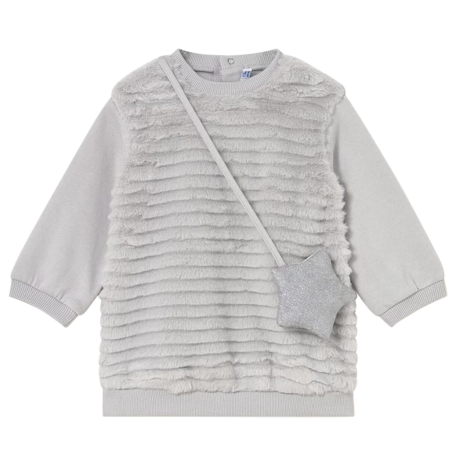 طقم فستان رمادي للفتيات الصغيرات, 2, hi-res