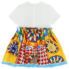 Girls White & Yellow Carretto Dress, 1, hi-res