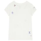 تيشيرت بنات بالشعار باللون الأبيض, 1, hi-res