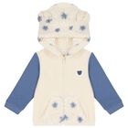 Baby Boys Beige, White & Blue Tracksuit (3 Piece), 1, hi-res
