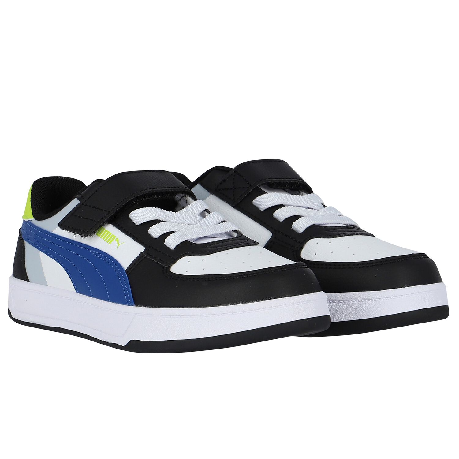 Puma Boys White Blue Caven Trainers Junior Couture QA