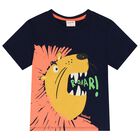 Boys Navy Blue Lion T-Shirt, 2, hi-res