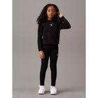 Girls Black Logo Leggings, 1, hi-res
