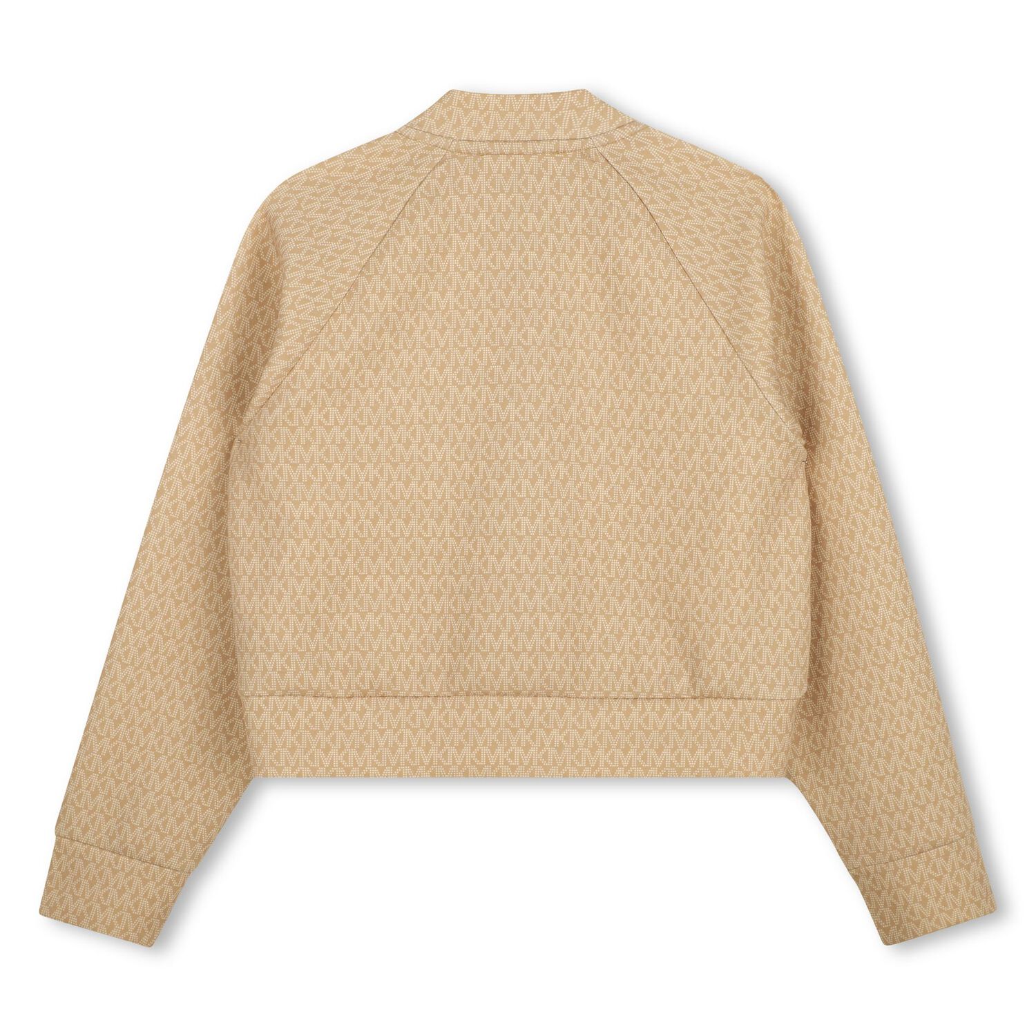 Girls Beige Logo Zip Up Top, 1, hi-res
