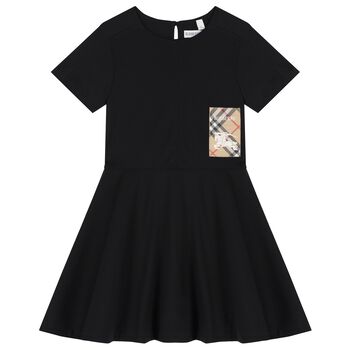 Girls Black Logo Dress