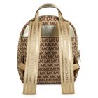 Girls Beige & Gold Logo Monogram Backpack, 1, hi-res