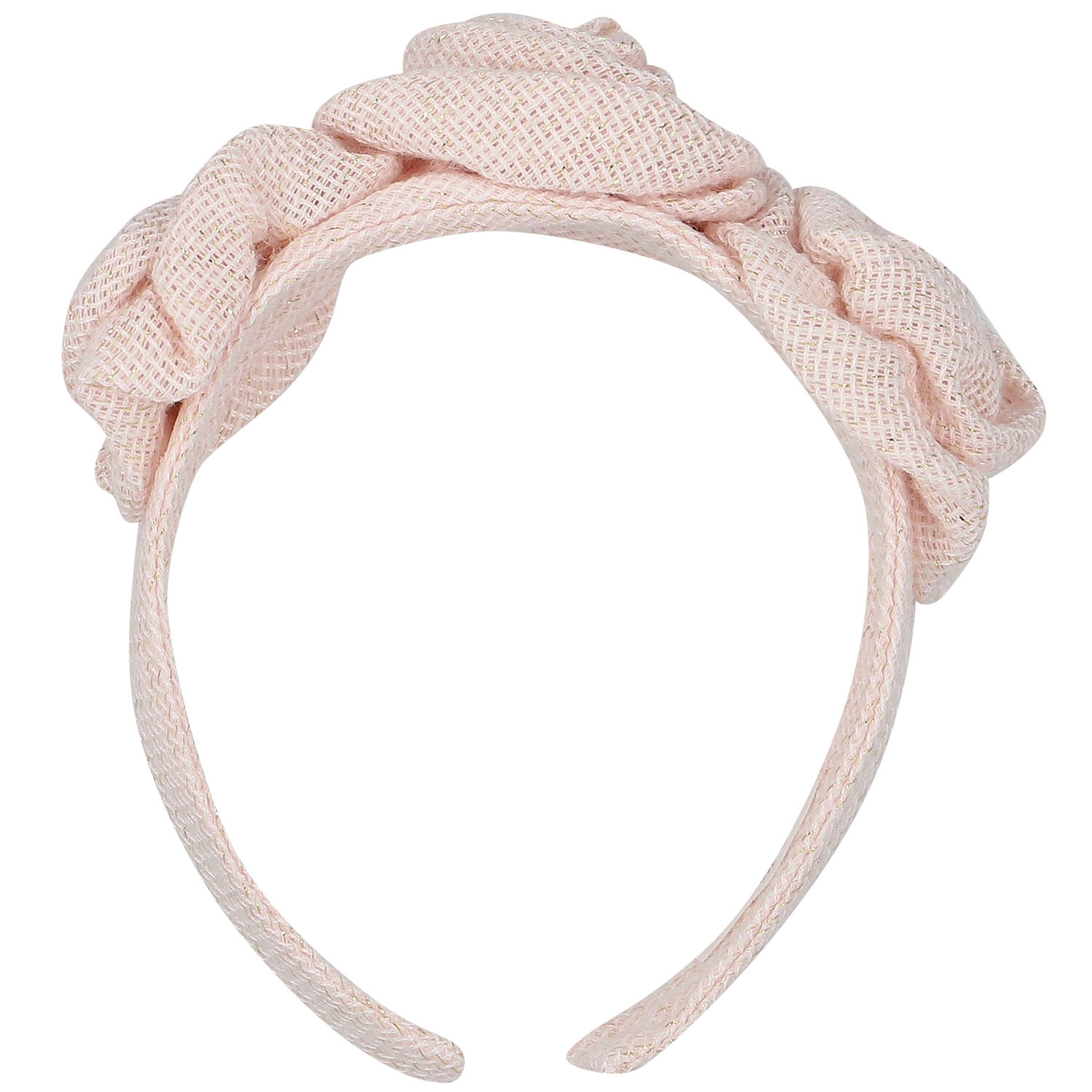 Girls Pink & Gold Floral Heaband, 1, hi-res