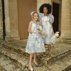 فستان بنات بطبعة الزهور باللون الأزرق, 1, hi-res