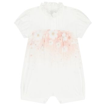 رومبير باللون عاجيّ مزهر للبنات 