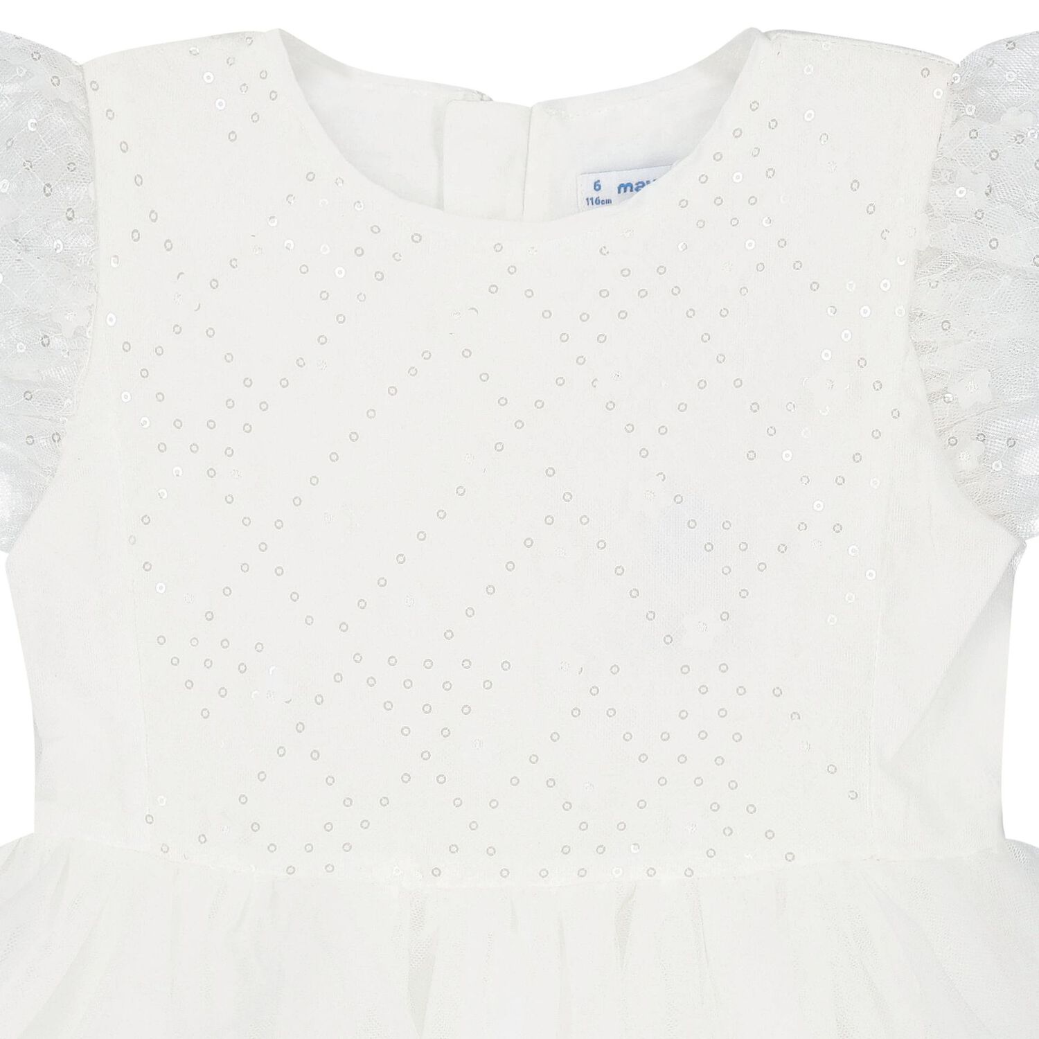 فستان بنات من التول والترتر باللون الابيض, 1, hi-res image number null