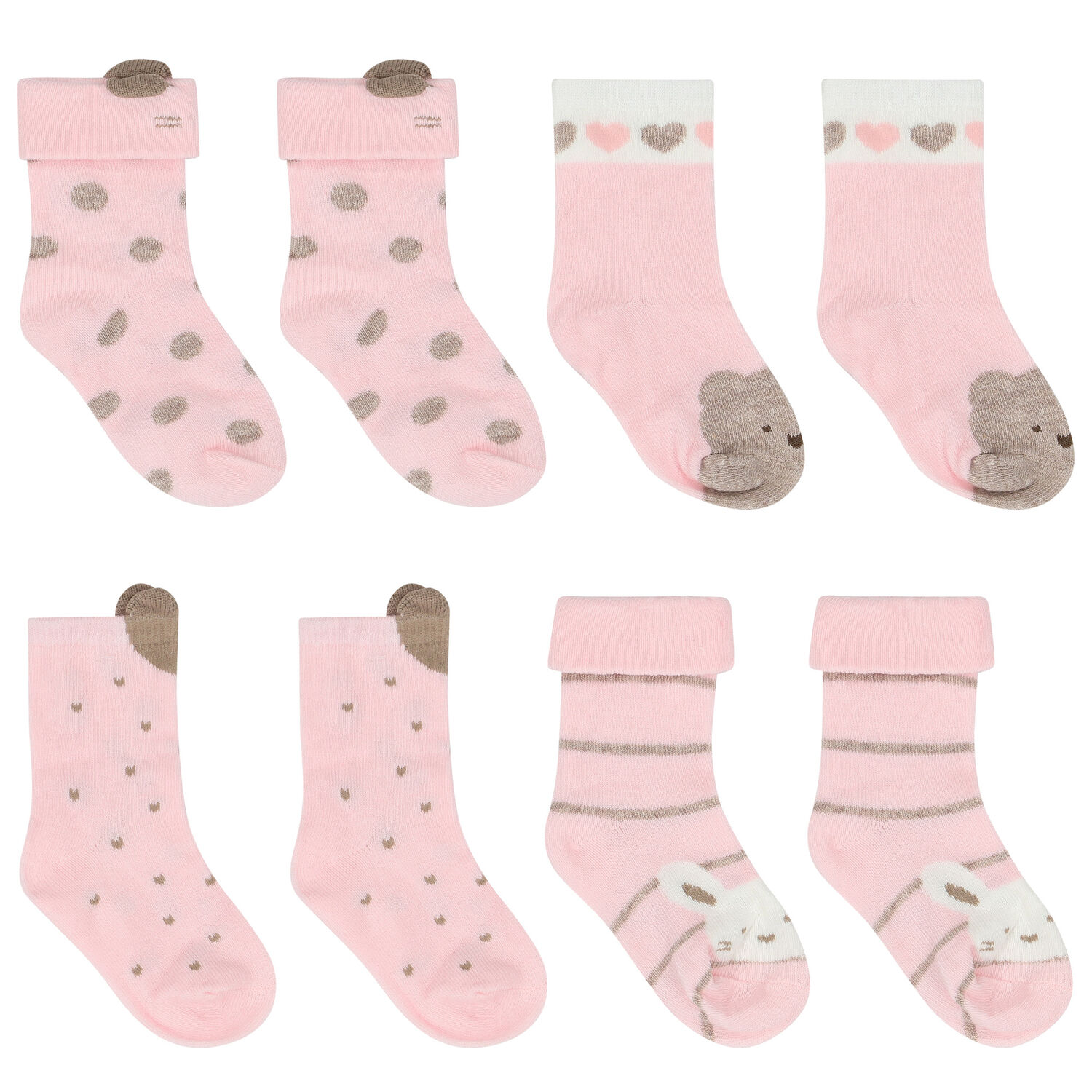 Baby Girls Pink Socks ( 4-Pack ), 1, hi-res