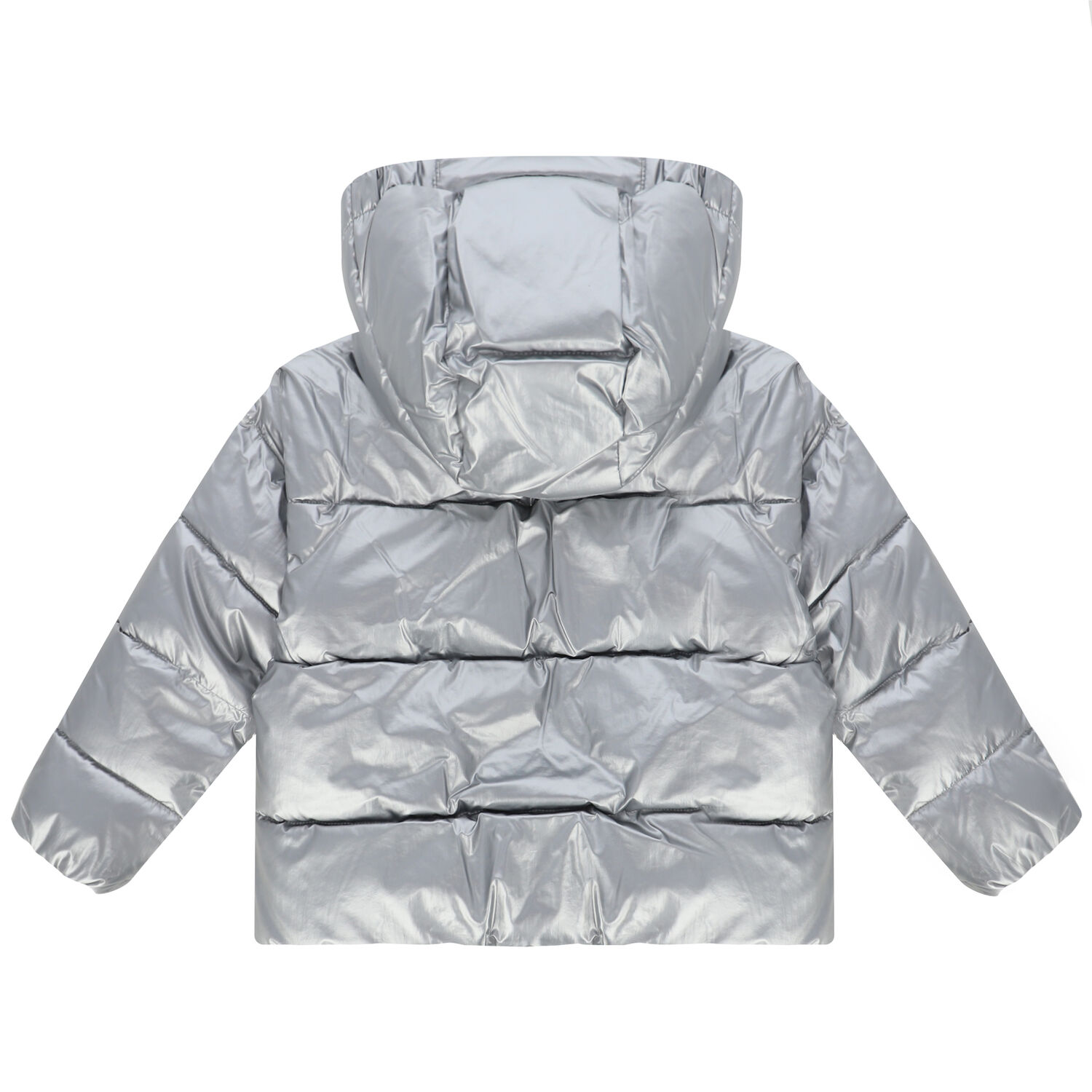Girls Silver 2-in-1 Logo Padded Puffer Jacket, 1, hi-res image number null