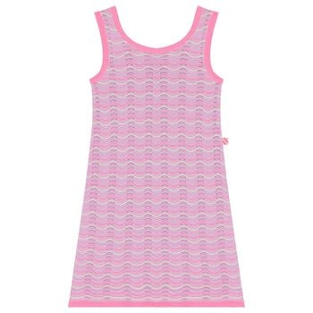 Girls Pink & Purple Crochet Dress