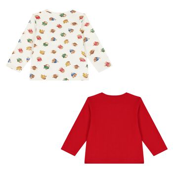 Baby Boys Red & Ivory Long Sleeve Top ( 2-Pack )
