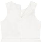 Girls White Bow Satin Dress, 1, hi-res