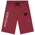 Boys Burgundy Logo Shorts, 3, hi-res