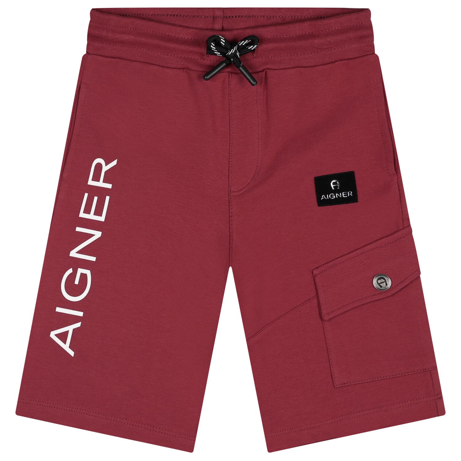 Boys Burgundy Logo Shorts, 3, hi-res