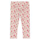 Younger Girls Beige Heart Leggings, 1, hi-res