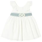 Younger Girls White Tulle Dress, 1, hi-res