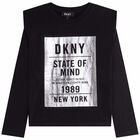 Girls Black & Silver Top, 1, hi-res