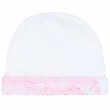 Baby Girls White & Pink Hat