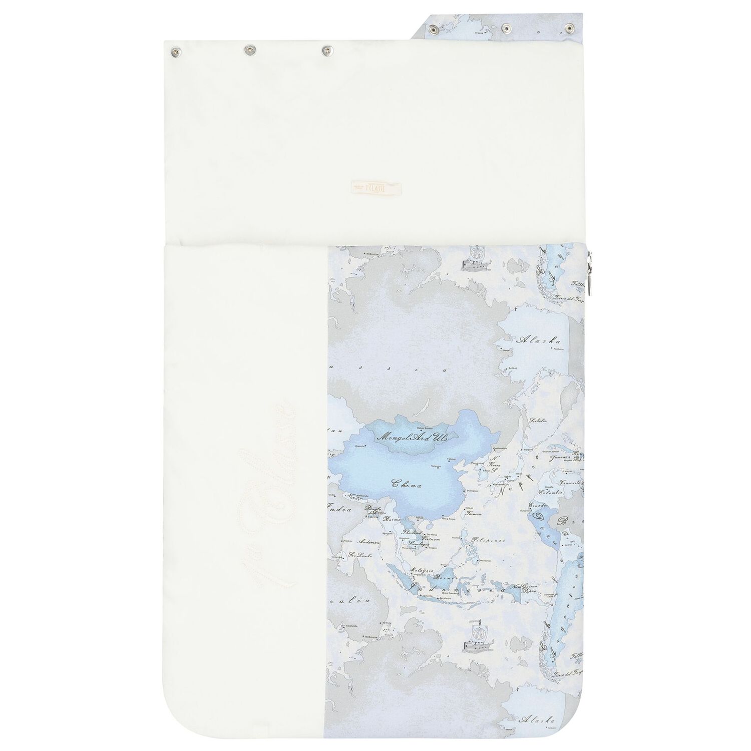 Baby Boys Blue & Grey Geo Map Baby Nest, 1, hi-res