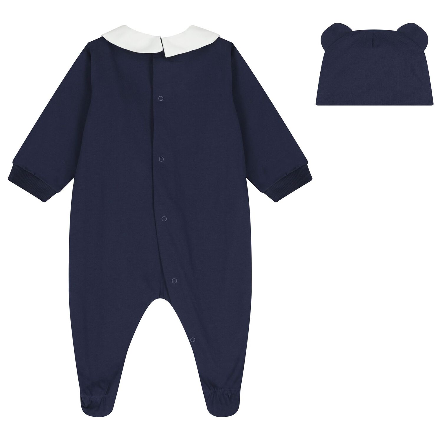 Navy Blue Teddy Bear Logo Babygrow Gift Set , 2, hi-res