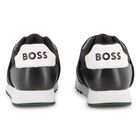 Boys Black Logo Trainers, 1, hi-res