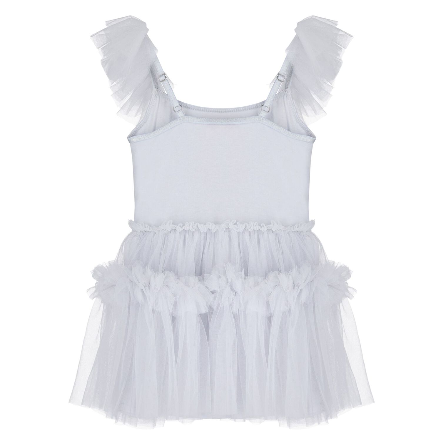 طقم فستان تول مزين للفتيات الصغيرات باللون الفضي , 1, hi-res
