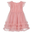 Girls Pink Ruffled Tulle Dress, 1, hi-res