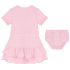 Baby Girls Pink Logo Dress Set, 1, hi-res